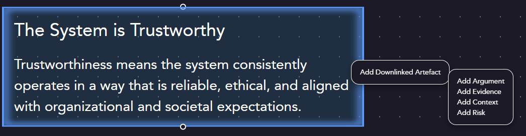 From right clicking on an existing element, you can create uplinked or downlinked elements